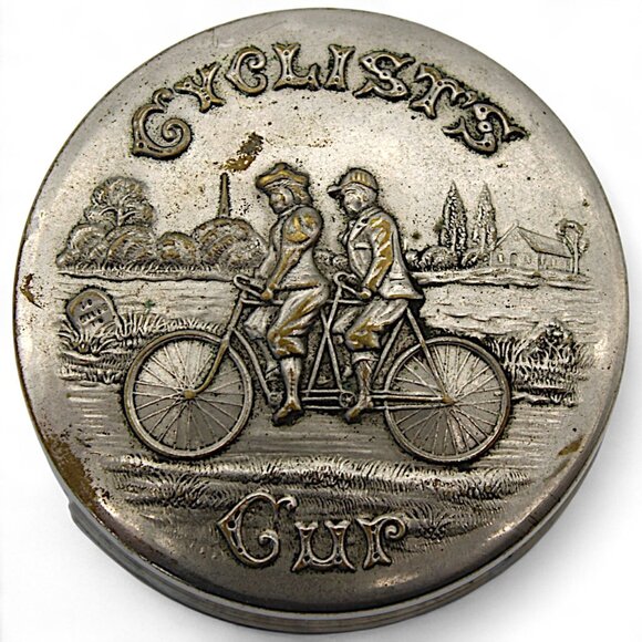 Antique 1890s Cyclists Cup Collapsible Telescoping Metal Bicycle Drinking Cup - Picture 5 of 6